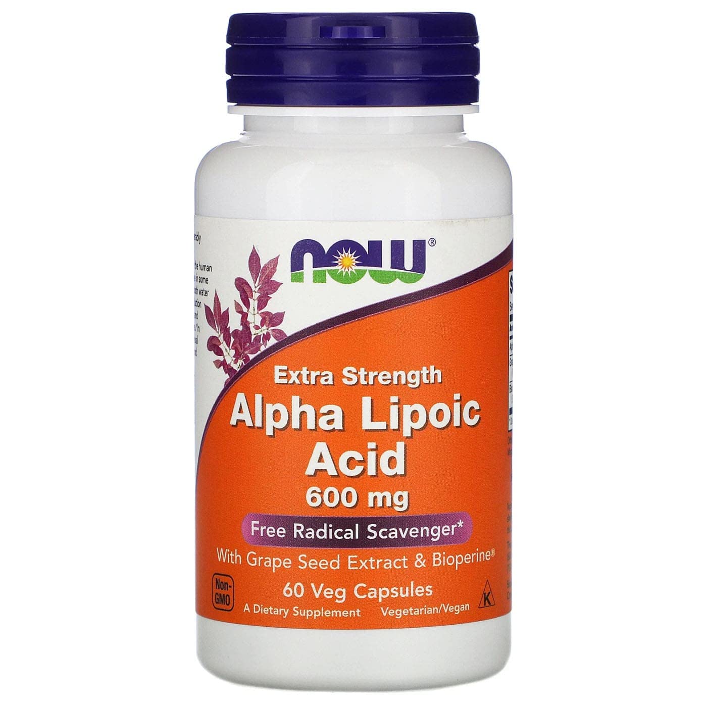 NOW Foods Alpha Lipoic Acid 600 mg, 60 Veg Capsules