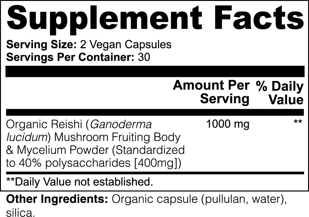 Generic Reishi Mushroom Capsule 1 Count