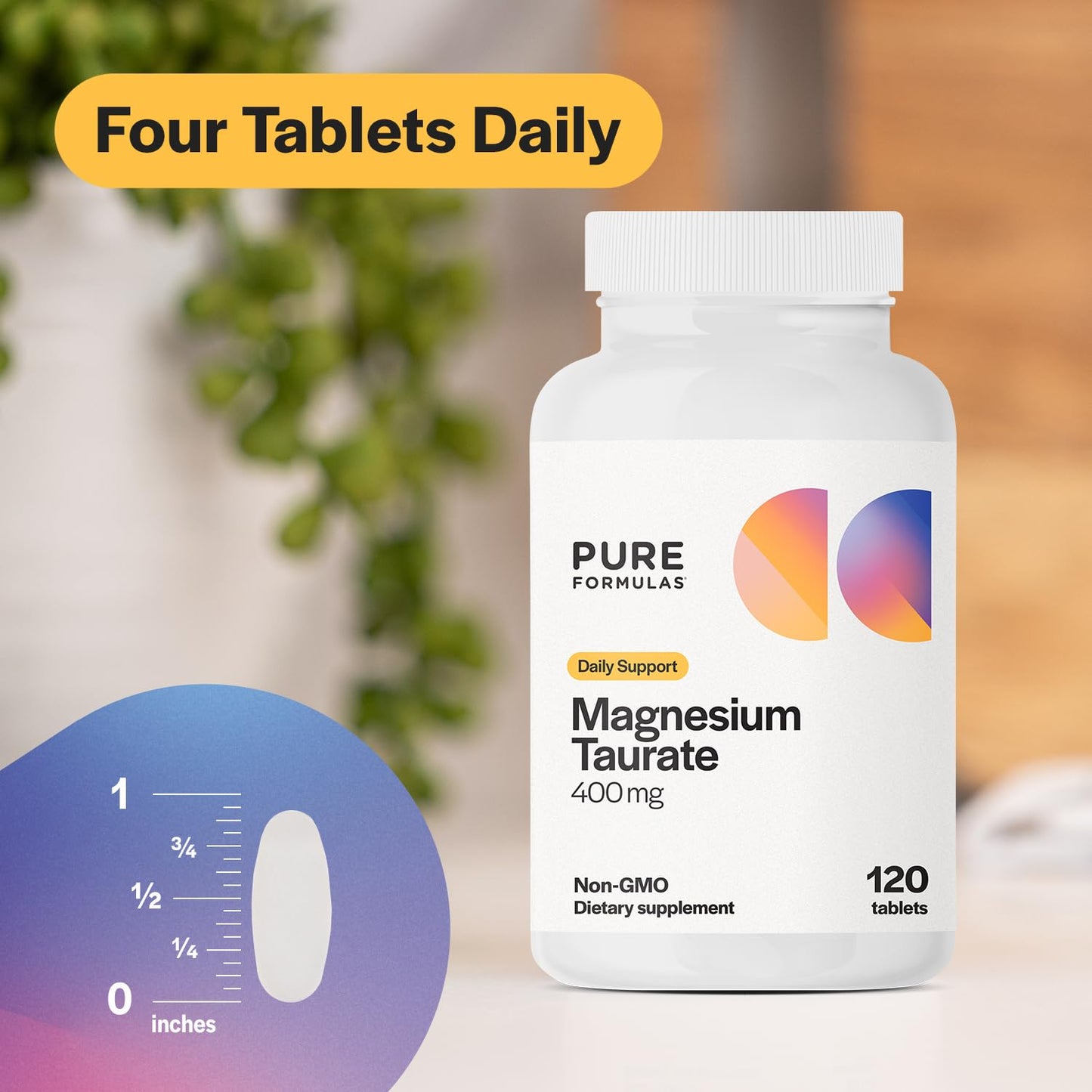 PureFormulas Magnesium Taurate 400mg Tablets, 240 Count