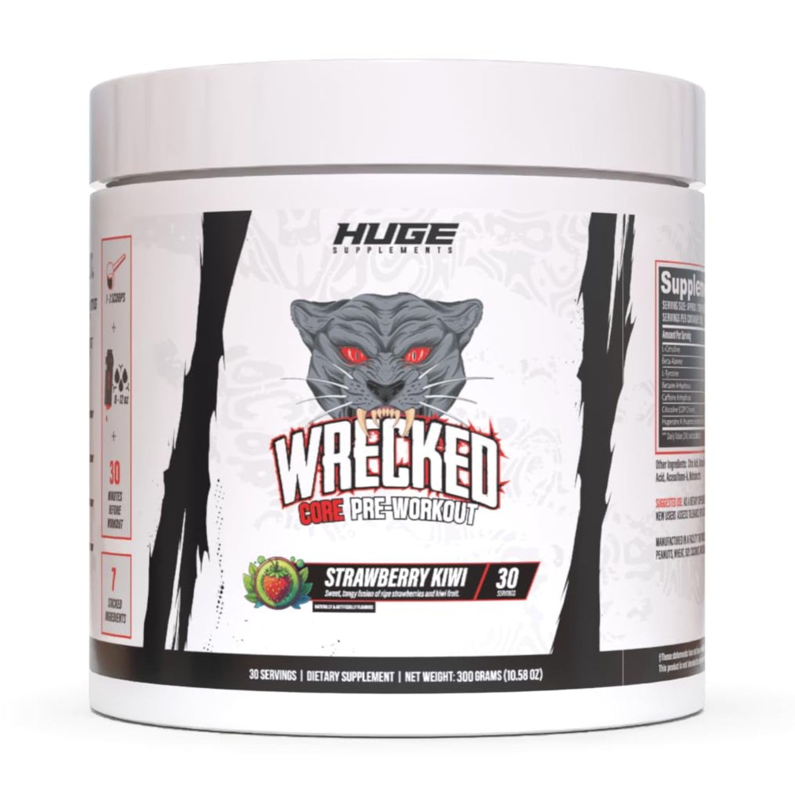 Huge Supplements Wrecked Core All-in-One Pre-Workout Powder, 30 Servings