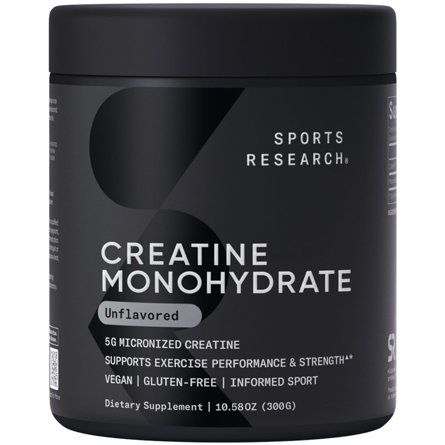 Sports Research Creatine Monohydrate Powder 5g, 60 Servings
