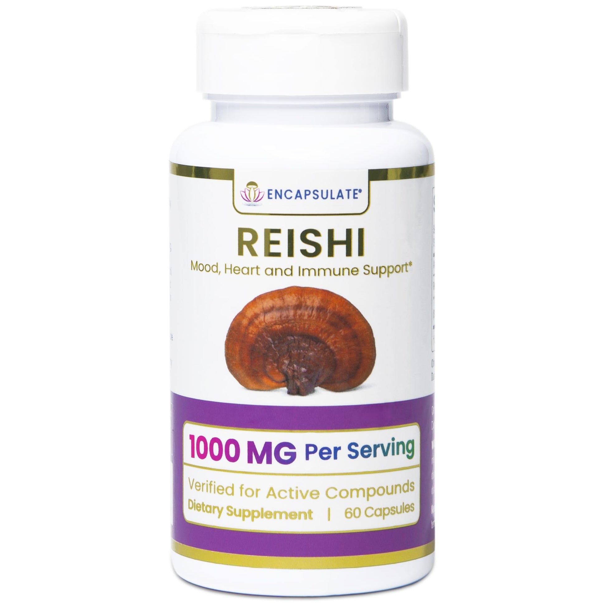 ENCAPSULATE Reishi 8:1 Extract – Premium Organic Fruiting Body 8:1 Mushroom Extract – Adaptogen Mushroom Supplement for Longevity, Vitality, Heart Health & Immune Support, 60 Vegan Capsules