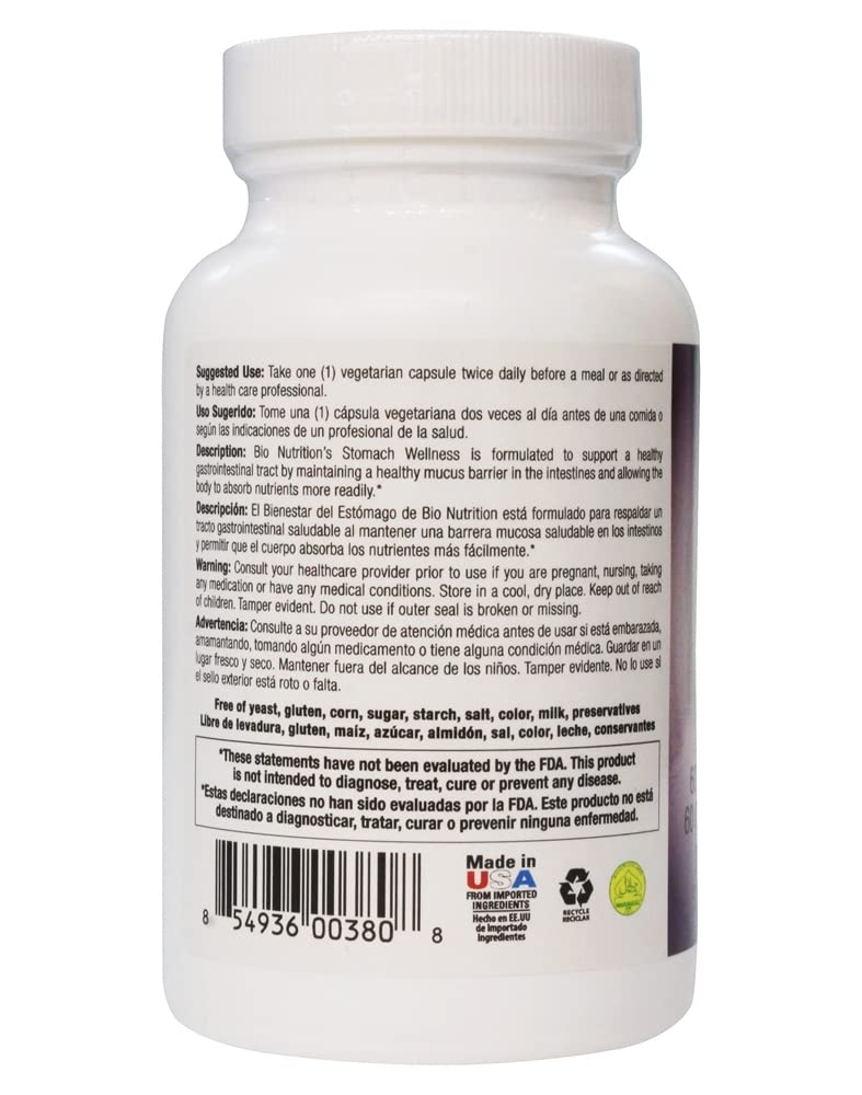Bio Nutrition Stomach Wellness Capsule, 60 Capsules
