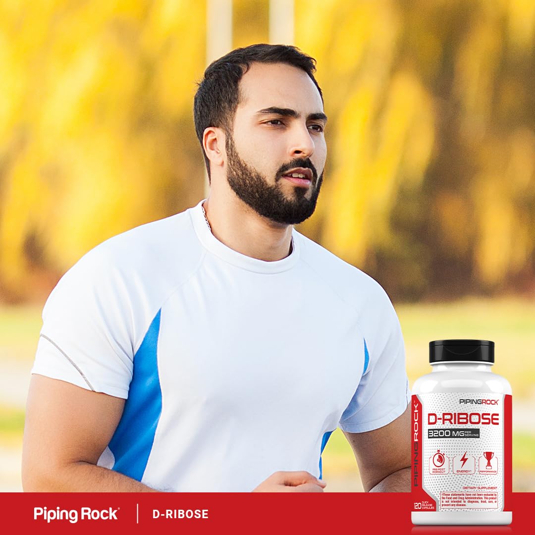Piping Rock D-Ribose Capsules 3200mg, 120 Capsules