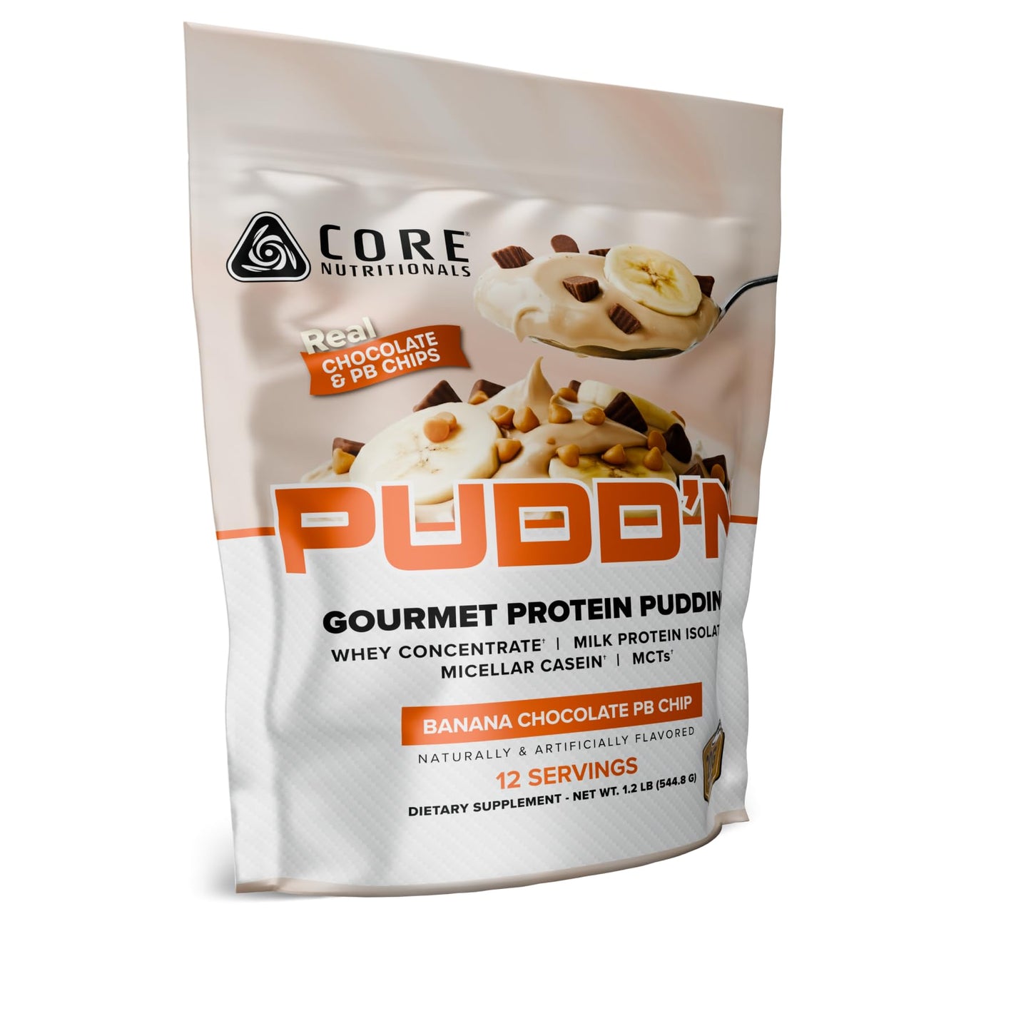 Core Nutritionals Pudd'n Gourmet Protein Pudding Mix Powder (Banana Chocolate PB Chip), 19.2 Servings