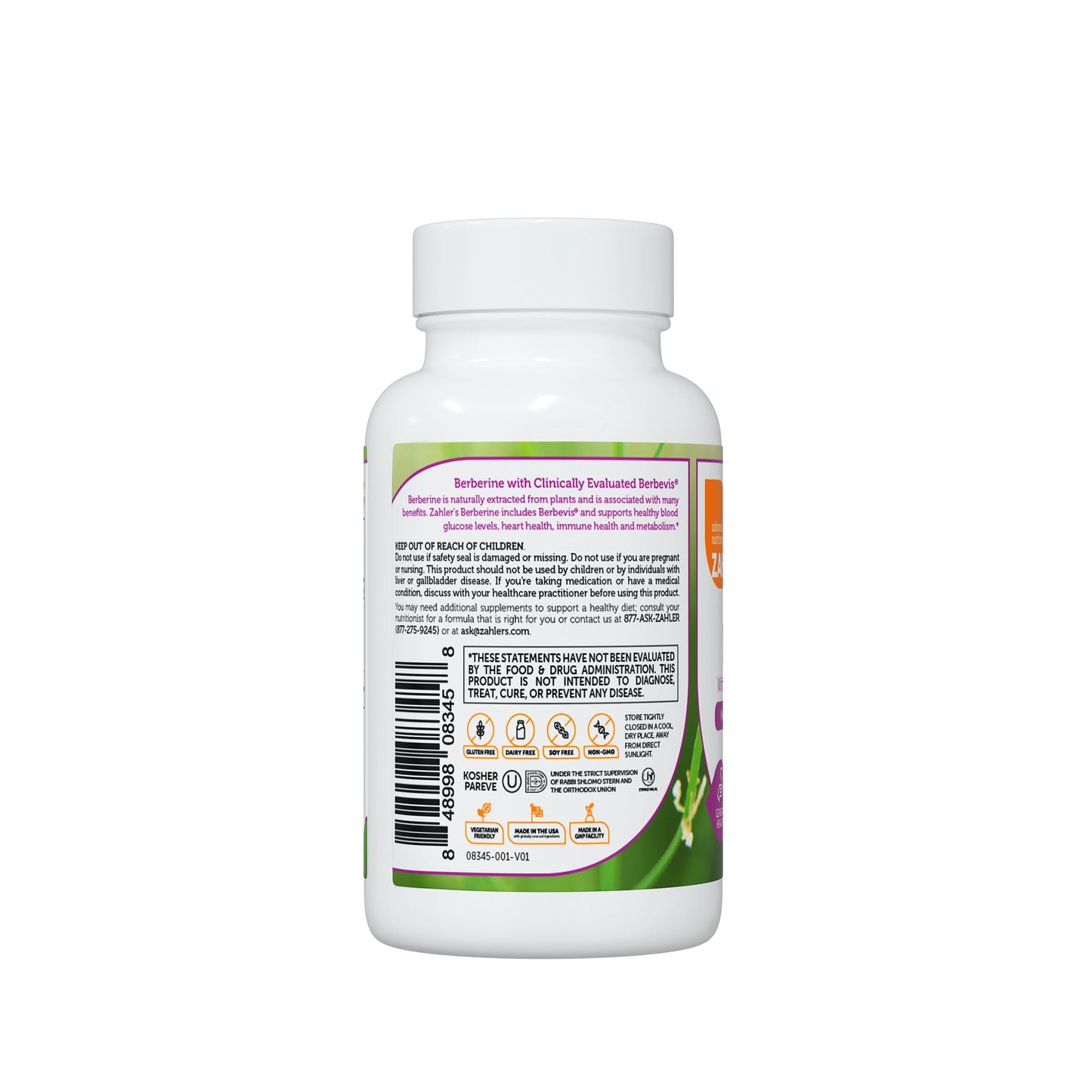 Zahler Berberine Capsules, 60 Count