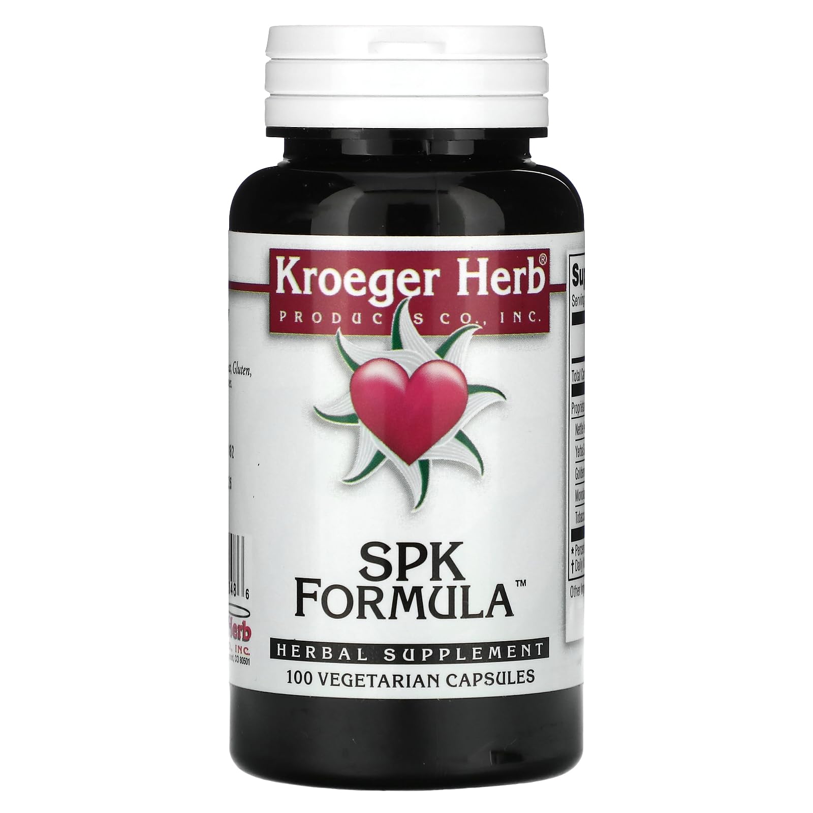 Kroeger Herb Products SPK Formula Vegetarian Capsules, 100