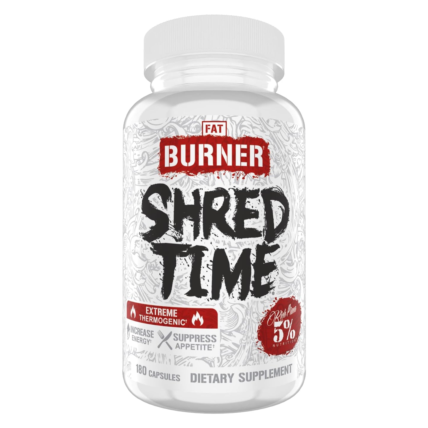 5% Nutrition Shred Time Fat Burner Capsules, 180 Count
