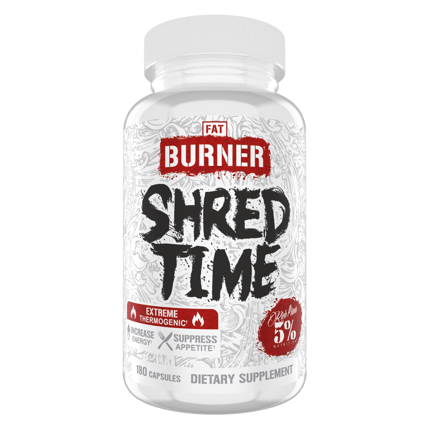 5% Nutrition Shred Time Fat Burner Capsules, 180 Count