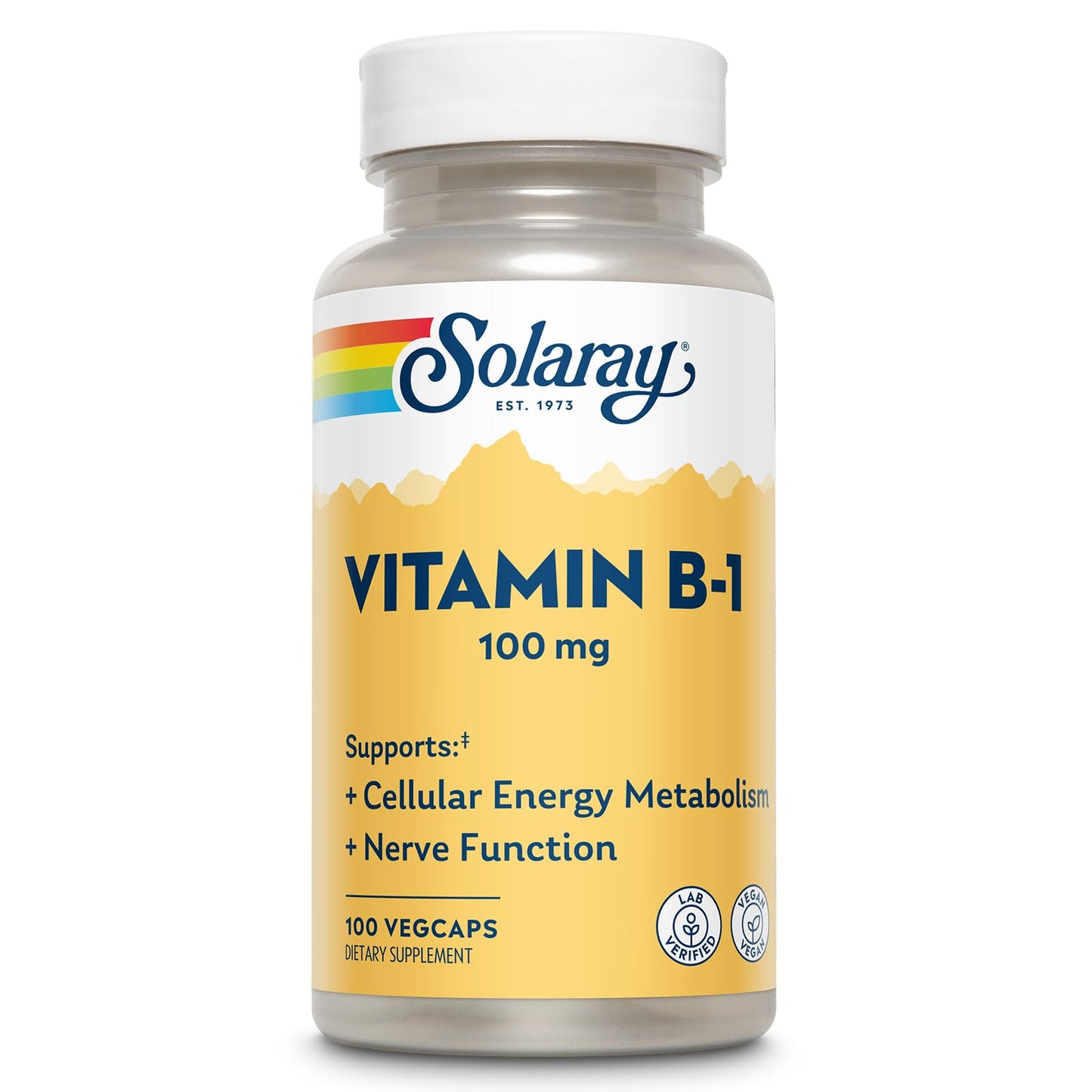 Solaray Vitamin B-1 100 mg Capsule, 100 Count