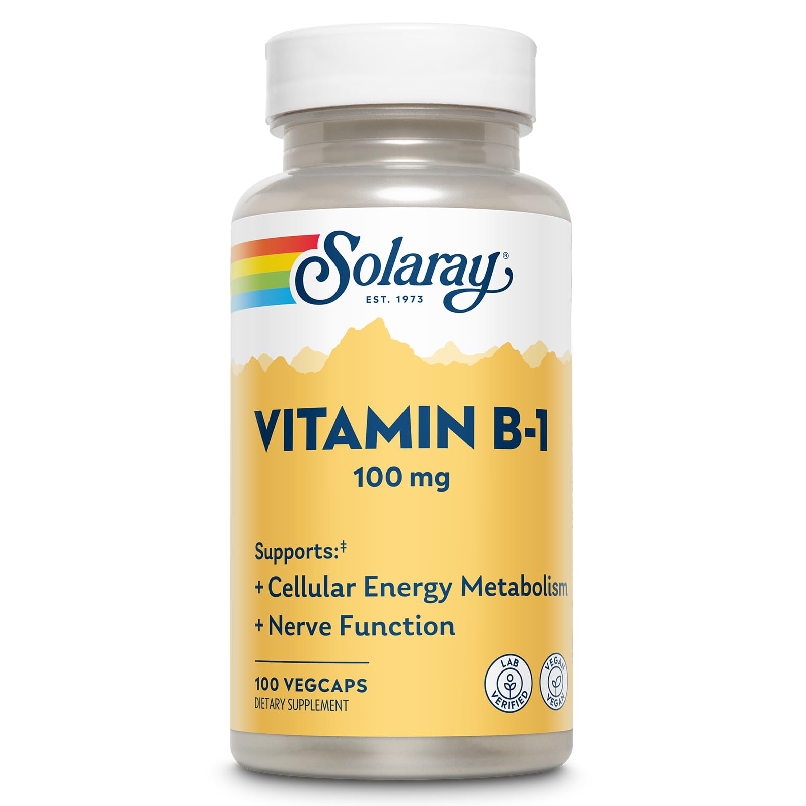 Solaray Vitamin B-1 100 mg Capsule, 100 Count