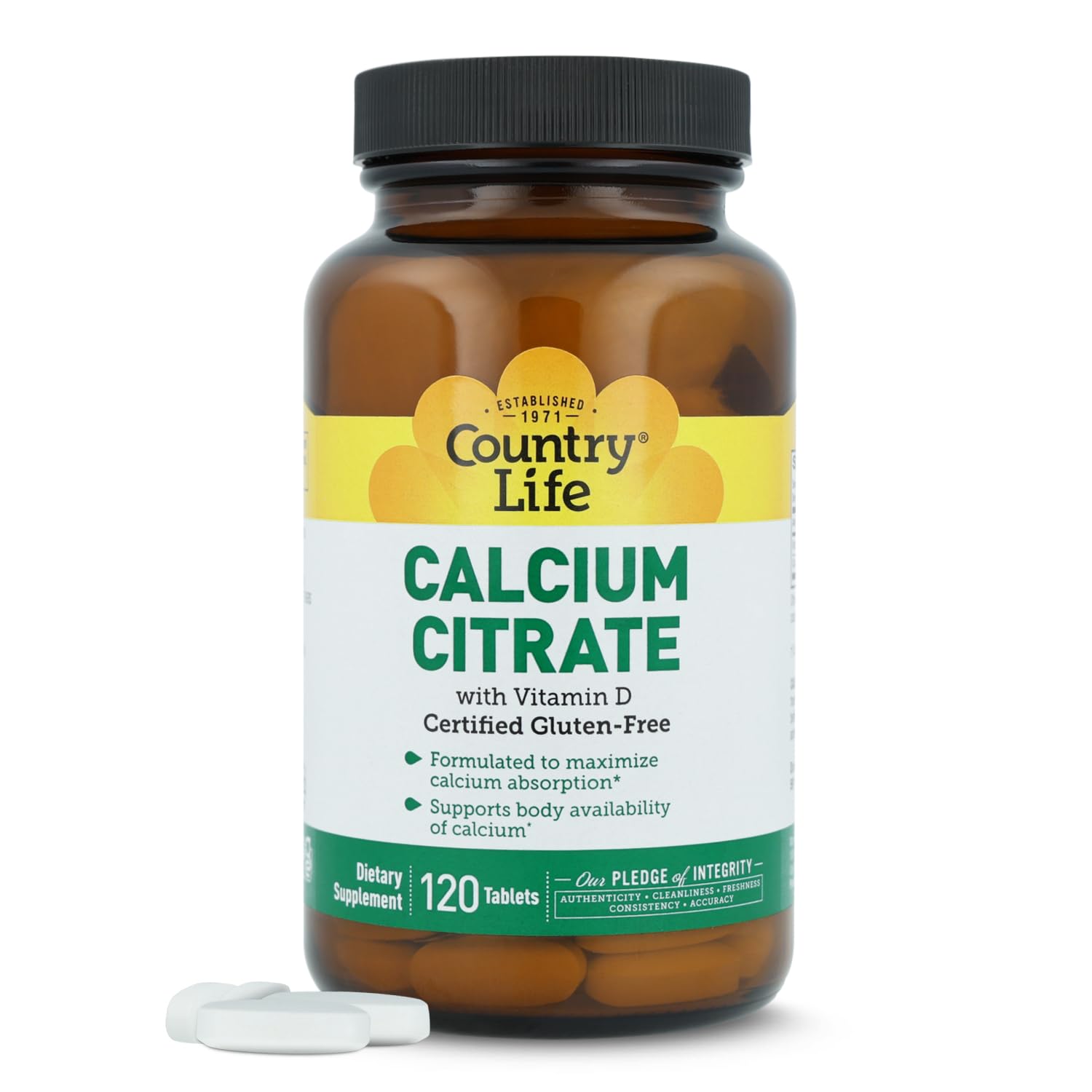 Country Life Calcium Citrate with Vitamin D Tablet 120 Tablets