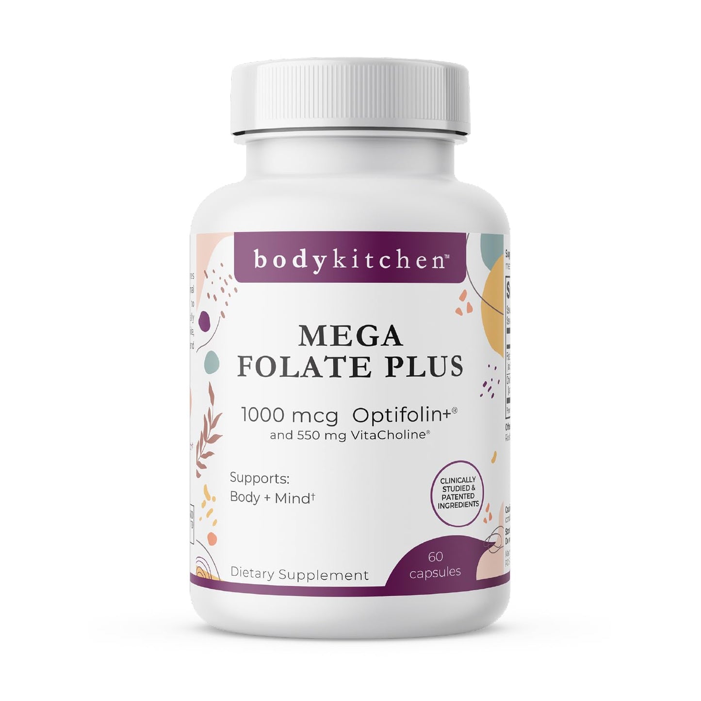 Body Kitchen Mega Folate 1000mcg Optifolin+ Supplement, Capsule, 60 Vegetable Caps