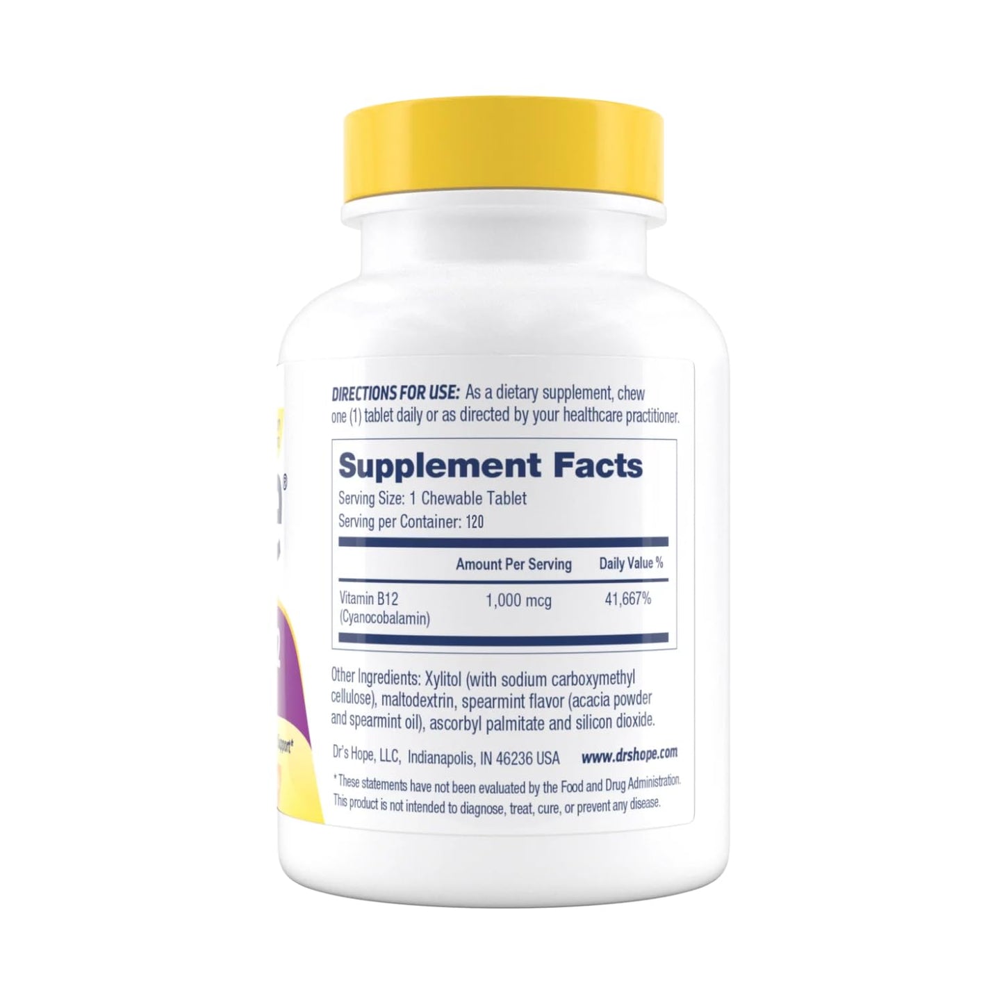 Dr’s Hope Vitamin B12 1000mcg Chewable 120 Count