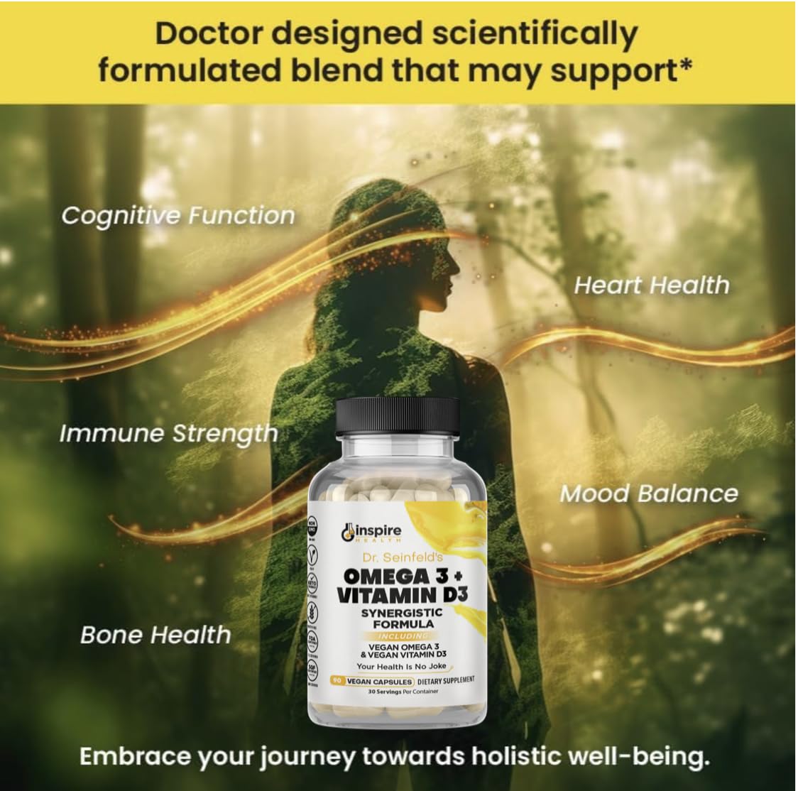 GINSPIRE NUTRITION Dr. Seinfeld Vegan Algae Omega-3 and Vitamin D3 Supplement for Men and Women Capsule 1