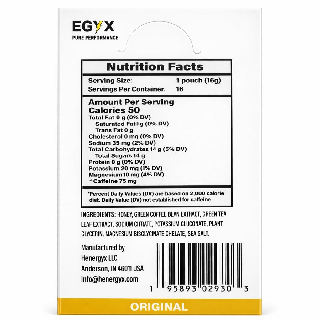 EGYX Honey-Based Energy Gel 16 Pack