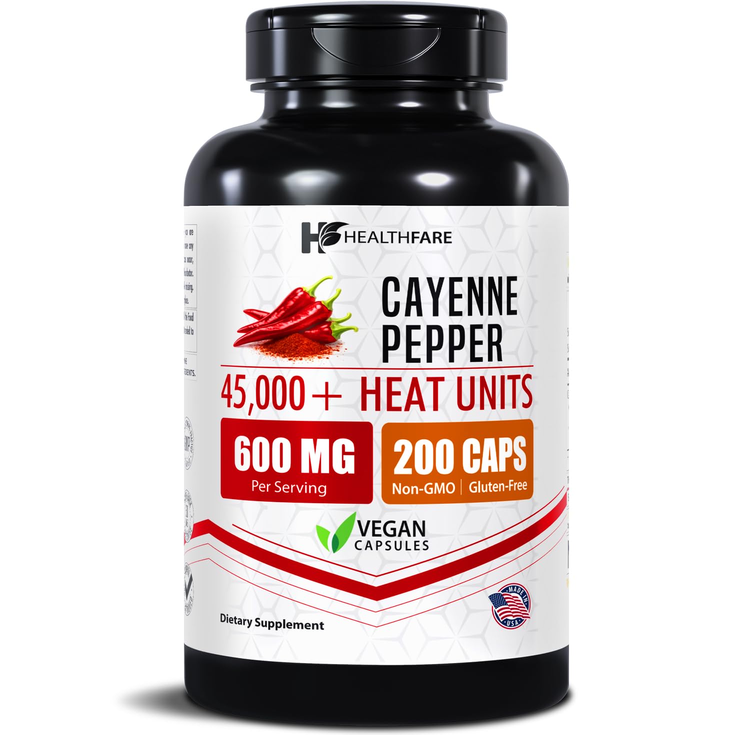 Healthfare Cayenne Pepper Capsules 200 Capsules