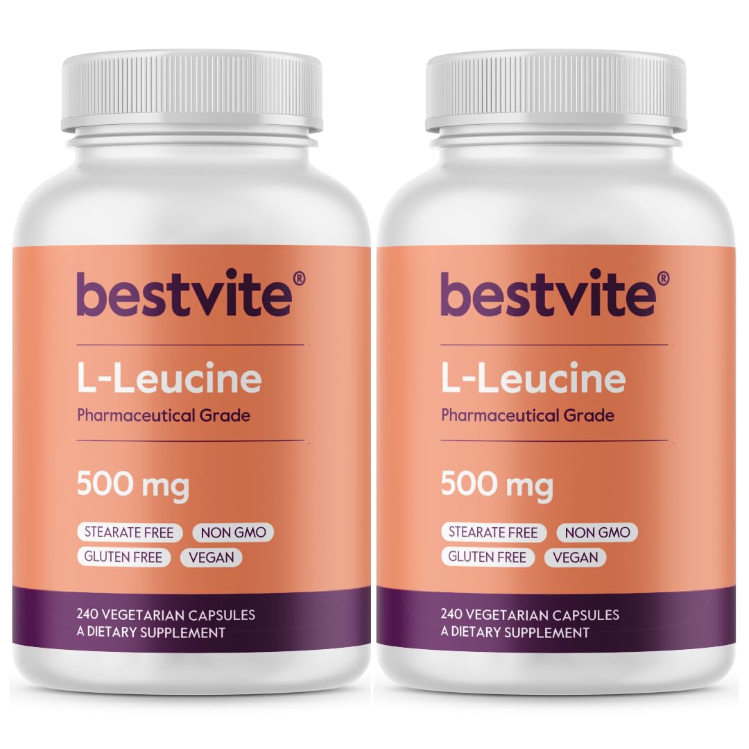 BESTVITE Filler-Free L-Leucine 500mg Capsule, 480 Capsules