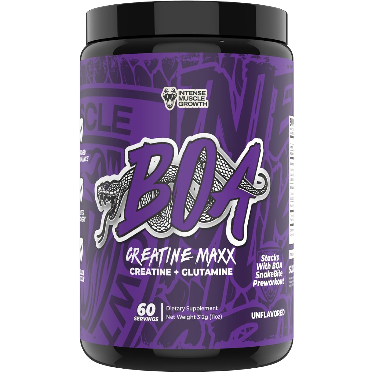 BOA Creatine MAXX Creatine + Glutamine Powder, 5.5 Ounce