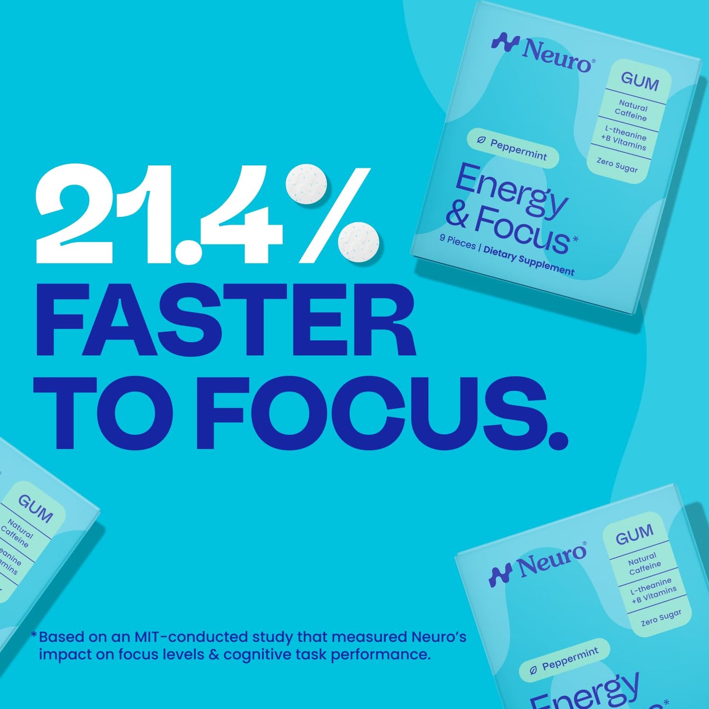 Neuro Energy & Focus Mints Chewable 12 Count (Pack of 6)