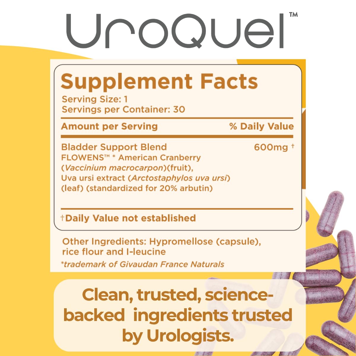 Heale Doctor Formulated UroQuel Natural Bladder Control Cranberry Supplement Capsules 30