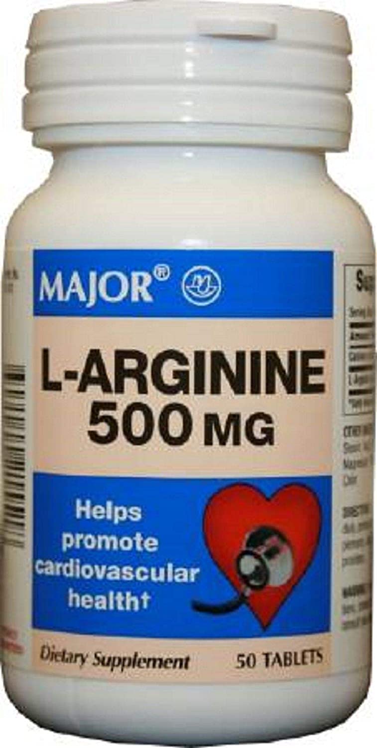 MAJOR L-Arginine 500 mg Dietary Supplement Tablet - 50 Tablets