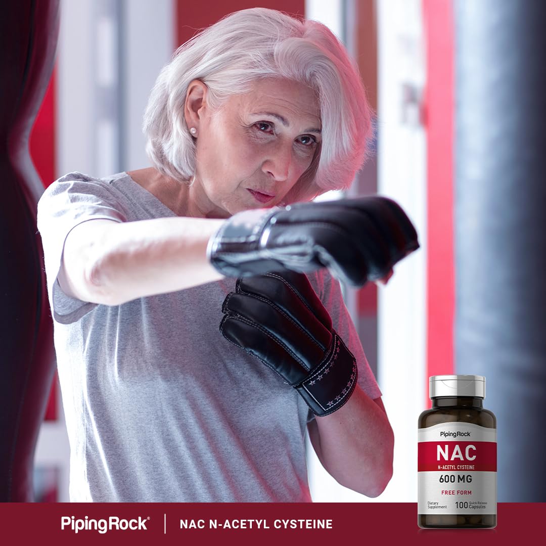 Piping Rock NAC (N-Acetyl Cysteine) 600mg Supplement Capsules, 100 Count