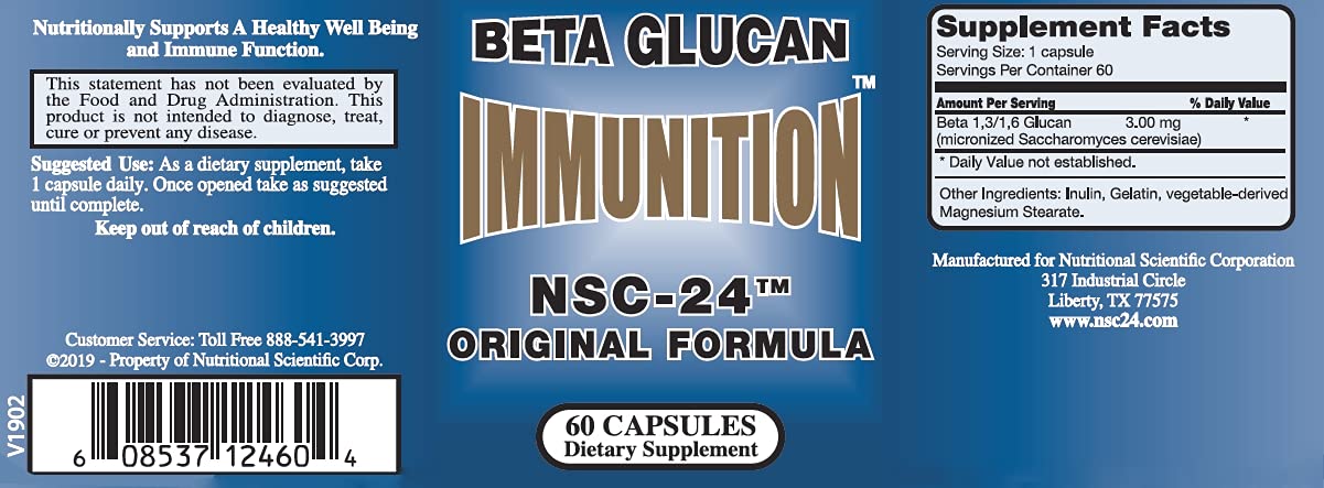 Nutritional Scientific Immunition NSC-24 Beta Glucan Capsule 60 Count
