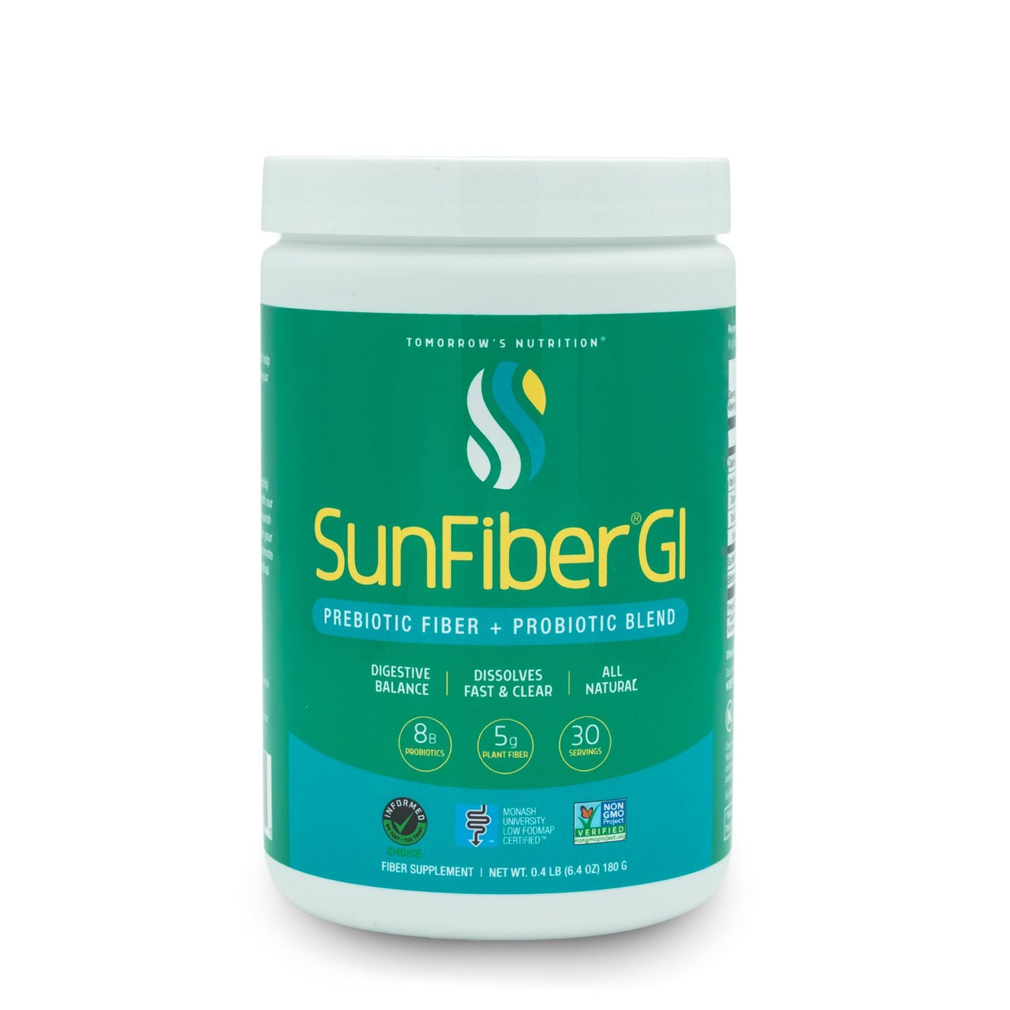 Tomorrow's Nutrition Sunfiber GI Prebiotic Fiber Powder 6.4