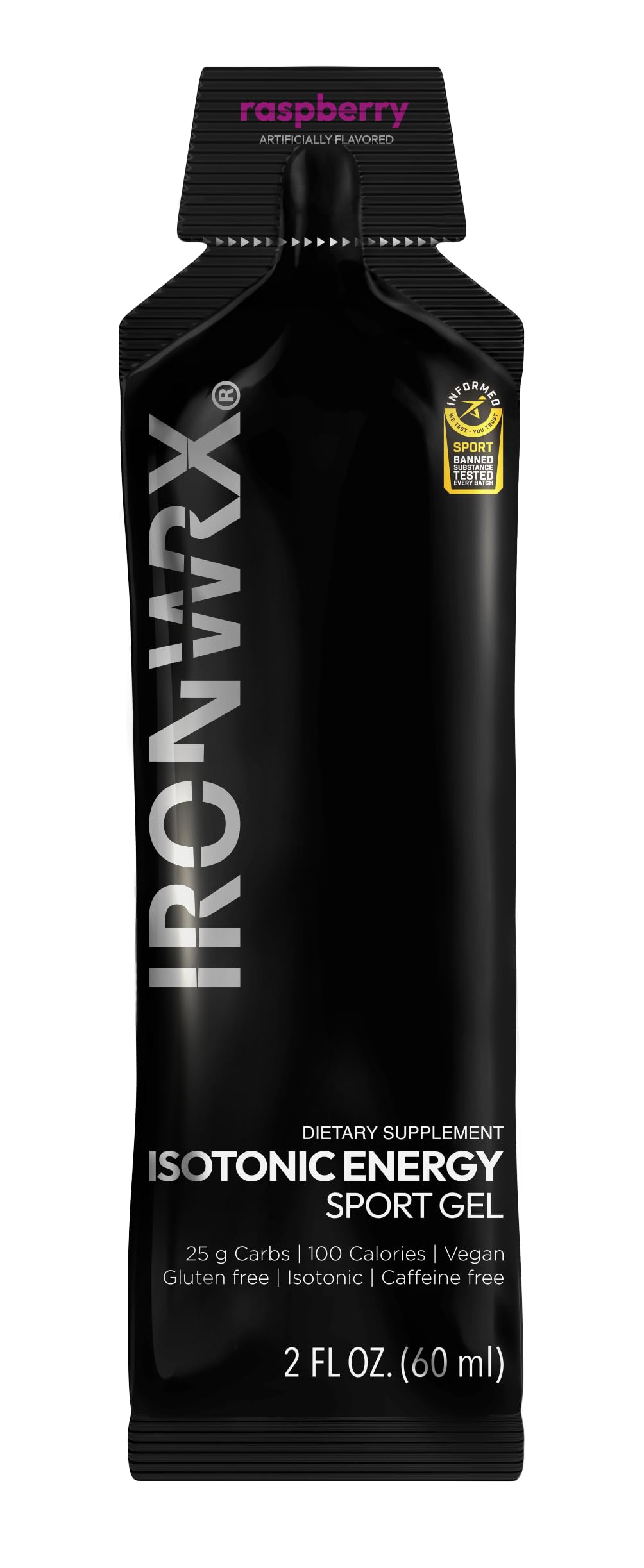 IRONWRX Isotonic Energy Gels 12 Pack Raspberry