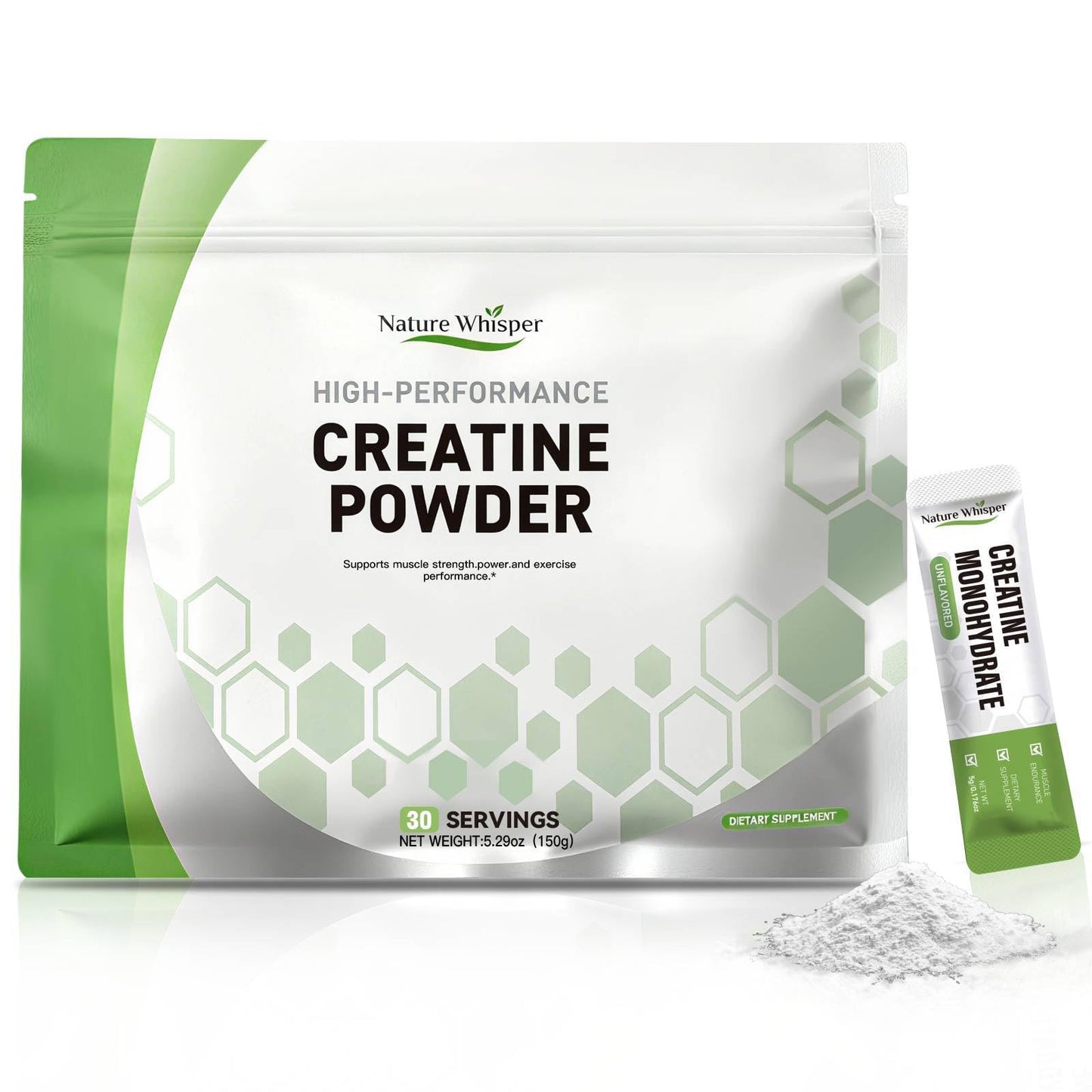 Nature Whisper Creatine Monohydrate Powder Travel Packs 5.29 oz