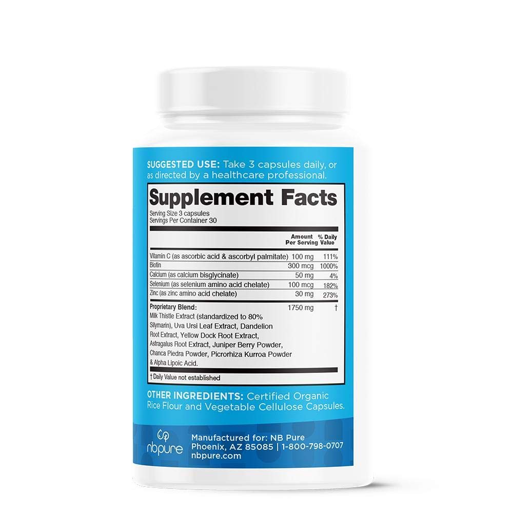 nbpure Liver Fend Liver Detox and Cleanse Milk Thistle and Liver Support Supplement Capsule, 90 Count