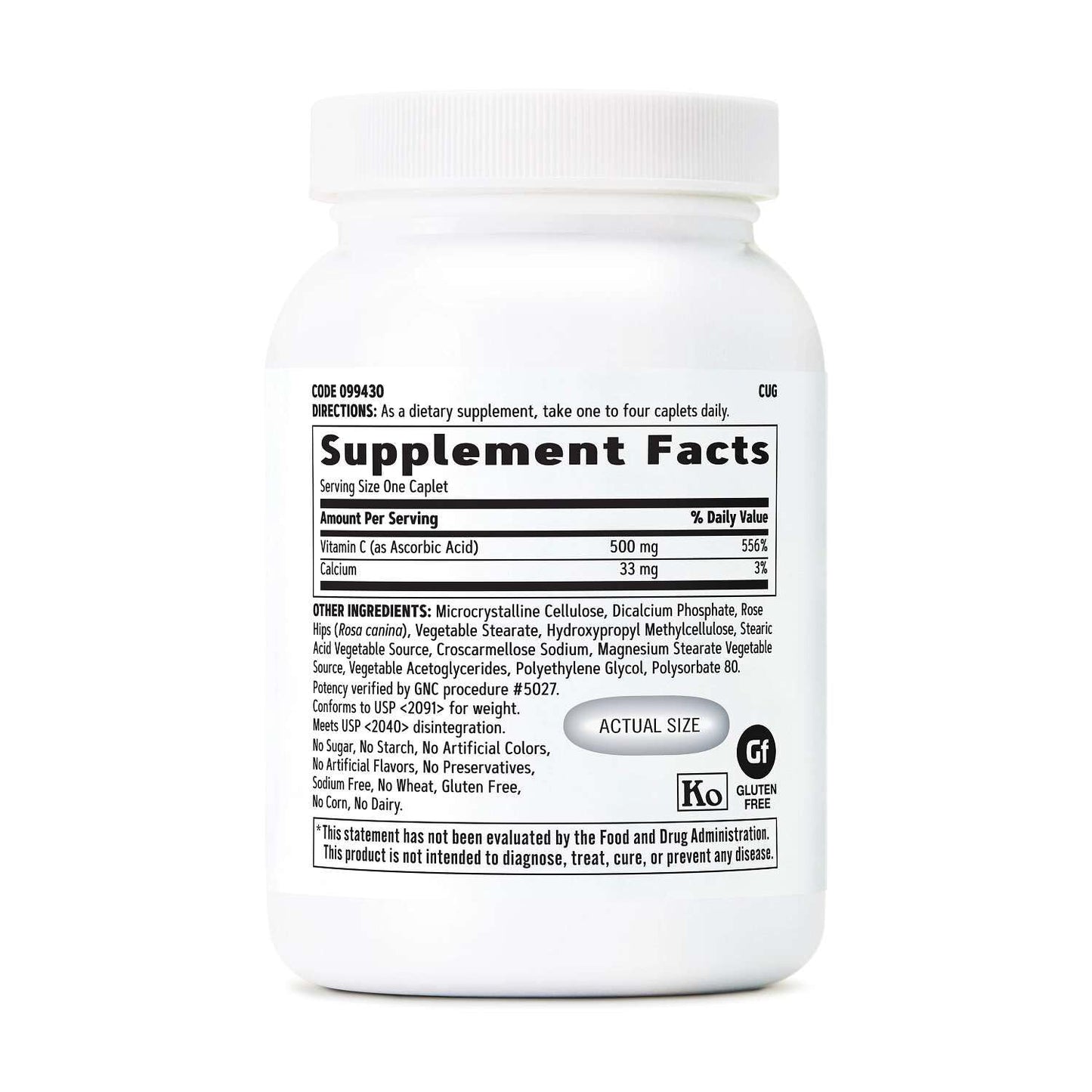 GNC Vitamin C 500mg Caplets Provides Immune Support, 250 Count