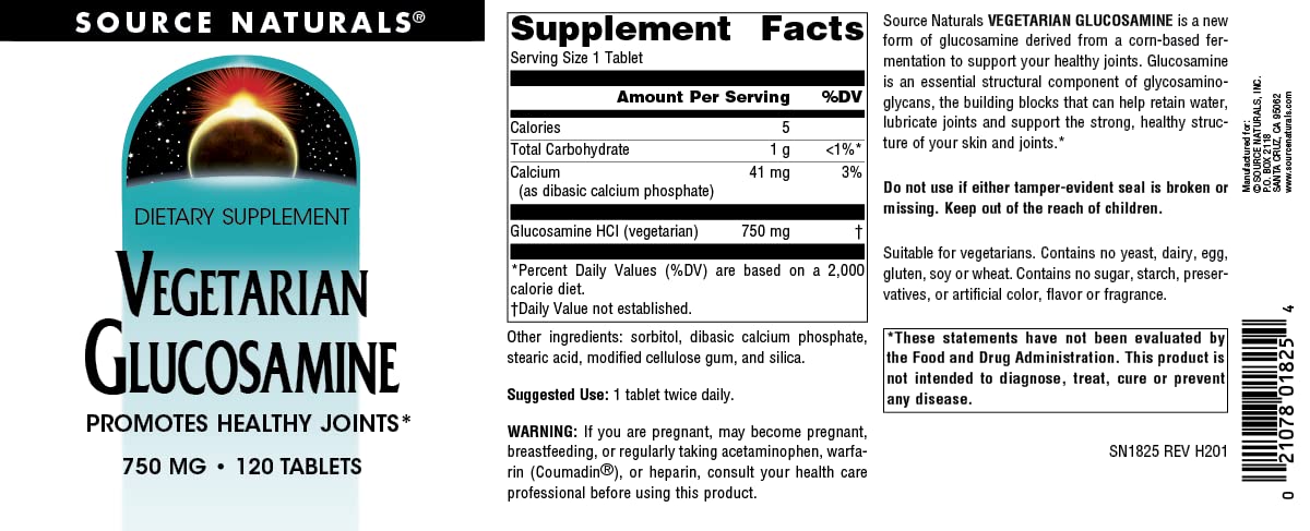 Source Naturals Vegetarian Glucosamine Tablet 120 Tablets