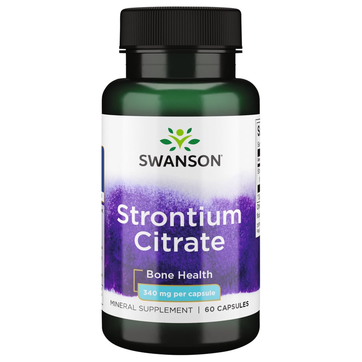 Swanson Strontium Citrate 340 Milligrams Capsules, 60 Count