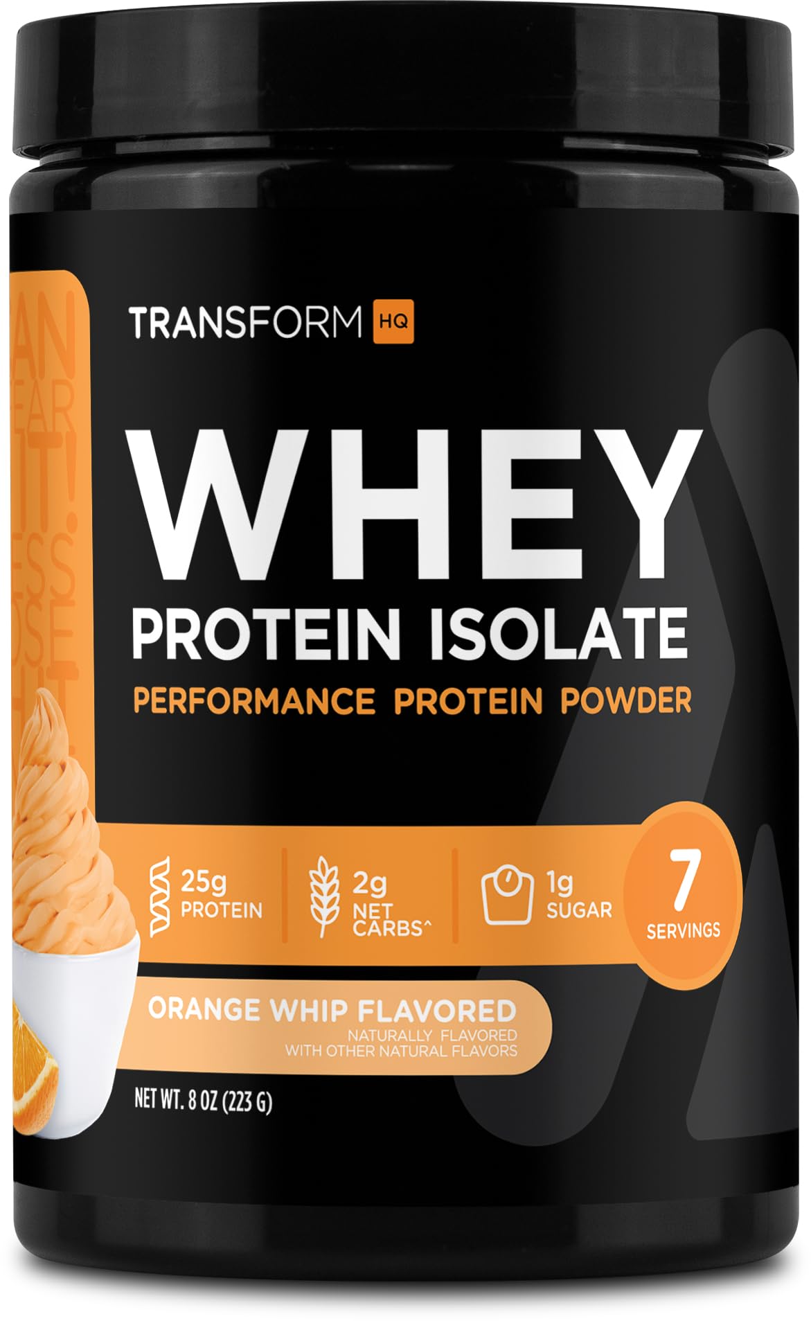 TransformHQ Whey Protein Isolate (WPI) Orange Whip Flavored Protein Powder, 8 oz