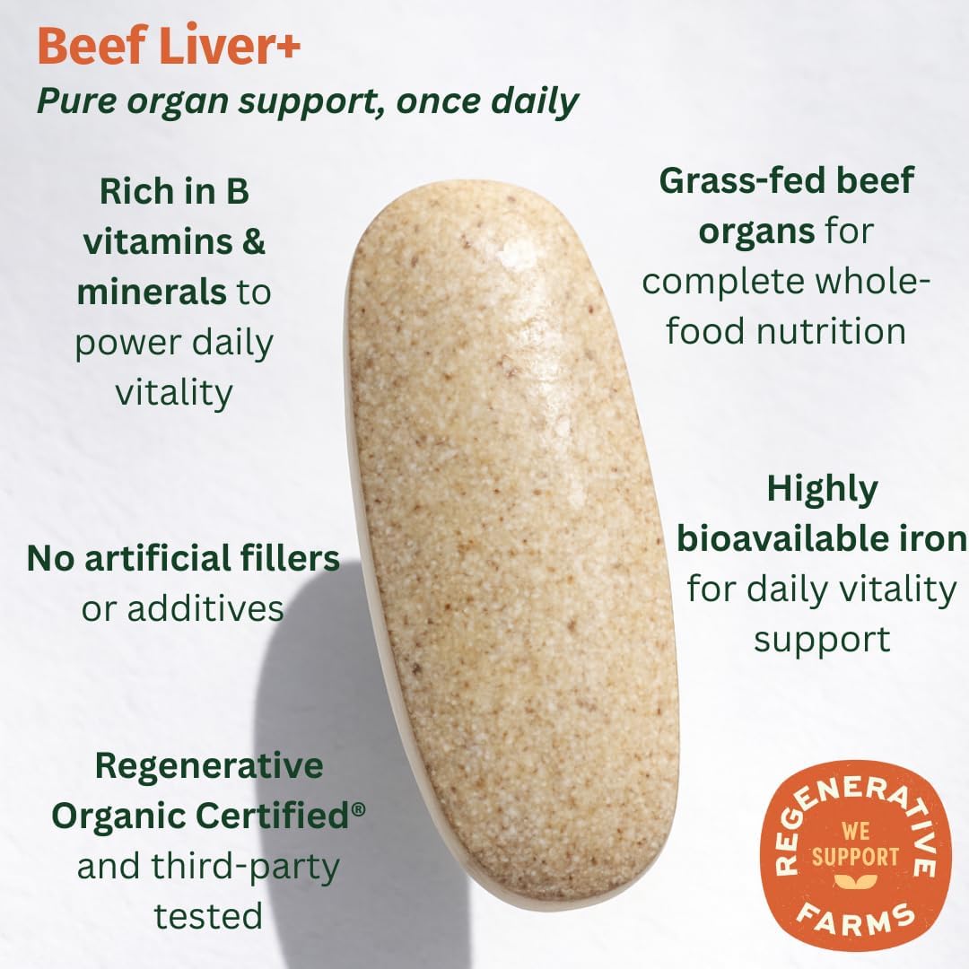 EarthFirst Organic Beef Liver+ Capsules 90 Count
