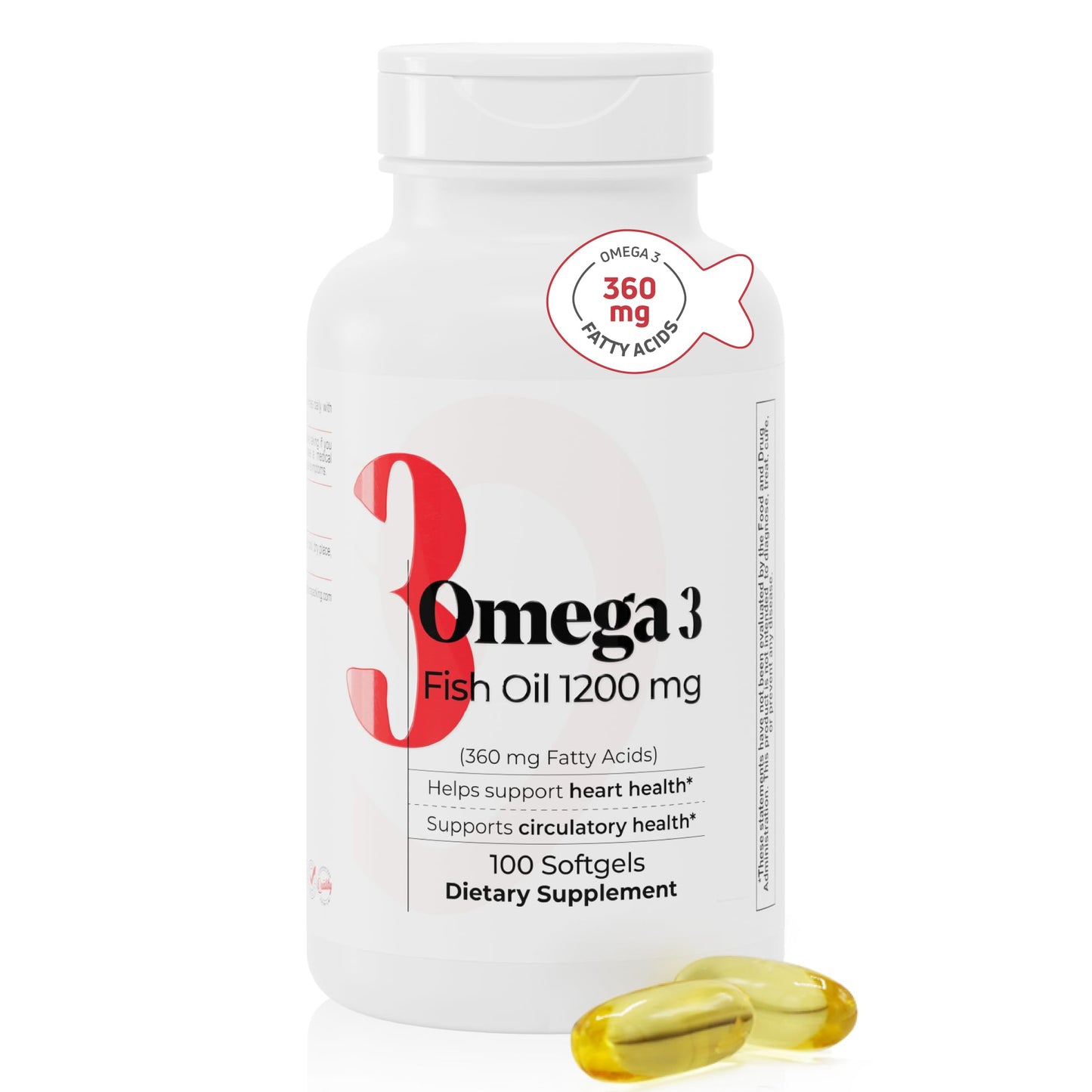 Nutra Nutrition Fish Oil 1200 mg Heart Circulatory Support Softgels, 100 Count