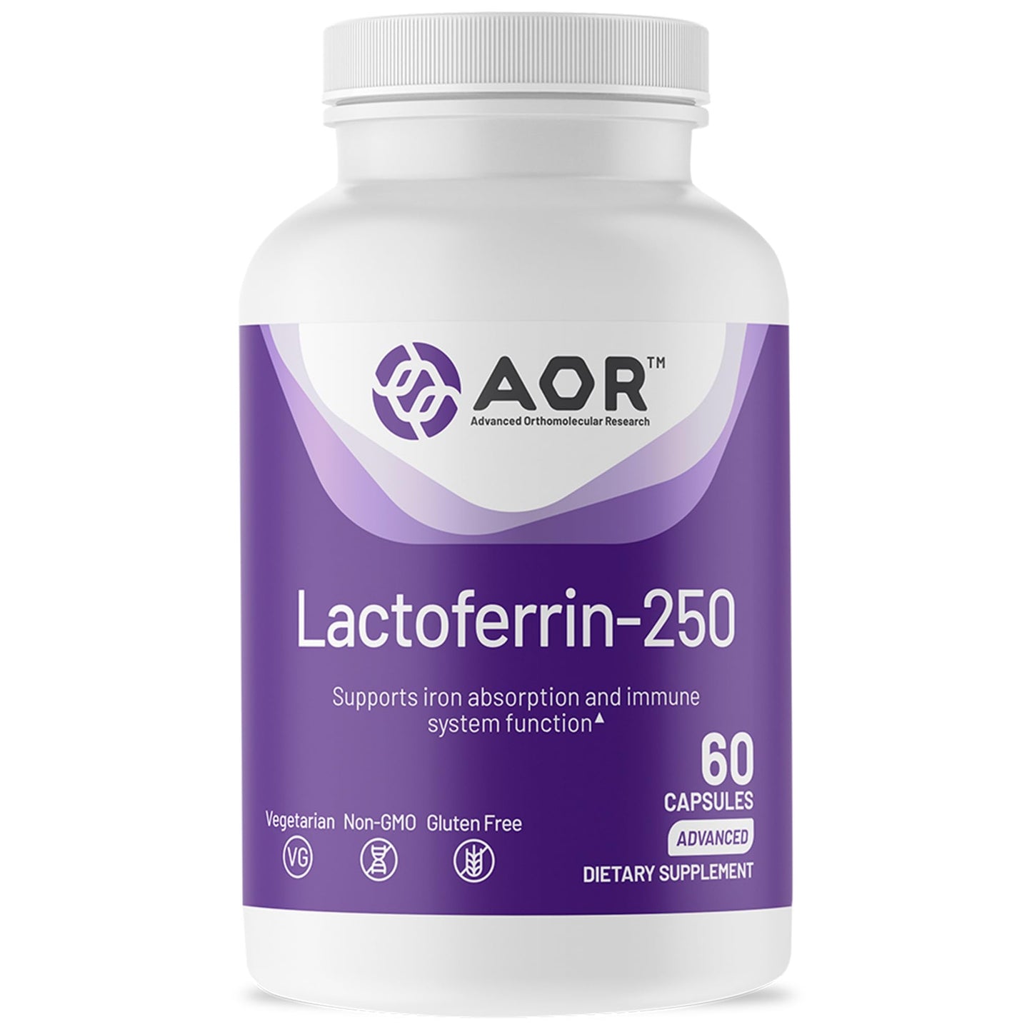 AOR Lactoferrin 250mg Capsules, 60 Count