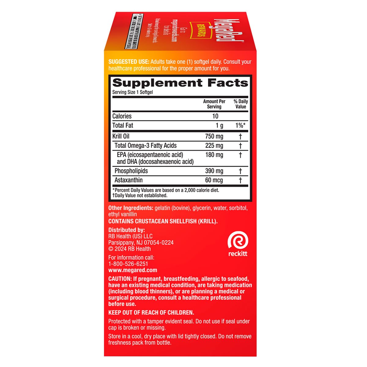MegaRed Ultra Concentrate 750mg Omega-3 Krill Oil Fatty Acid Supplement with EPA/DHA, Astaxanthin, No Fish Oil Aftertaste, 160 Softgels