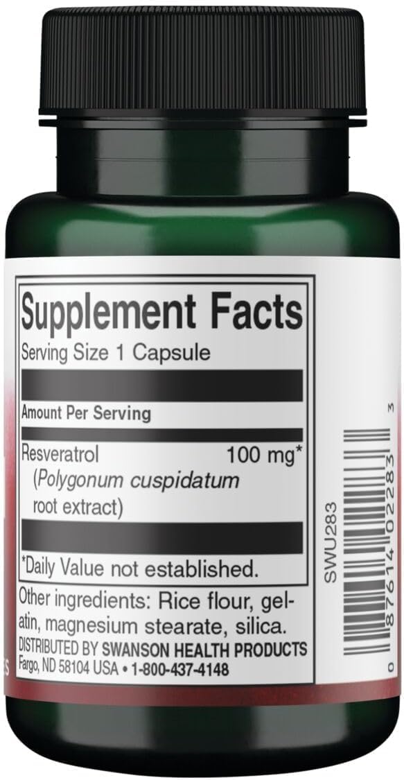 Swanson Resveratrol 100 Capsules 30 Count