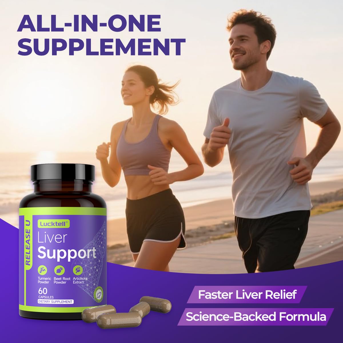 LuckTell Liver Support Supplement Capsule, 60 Count