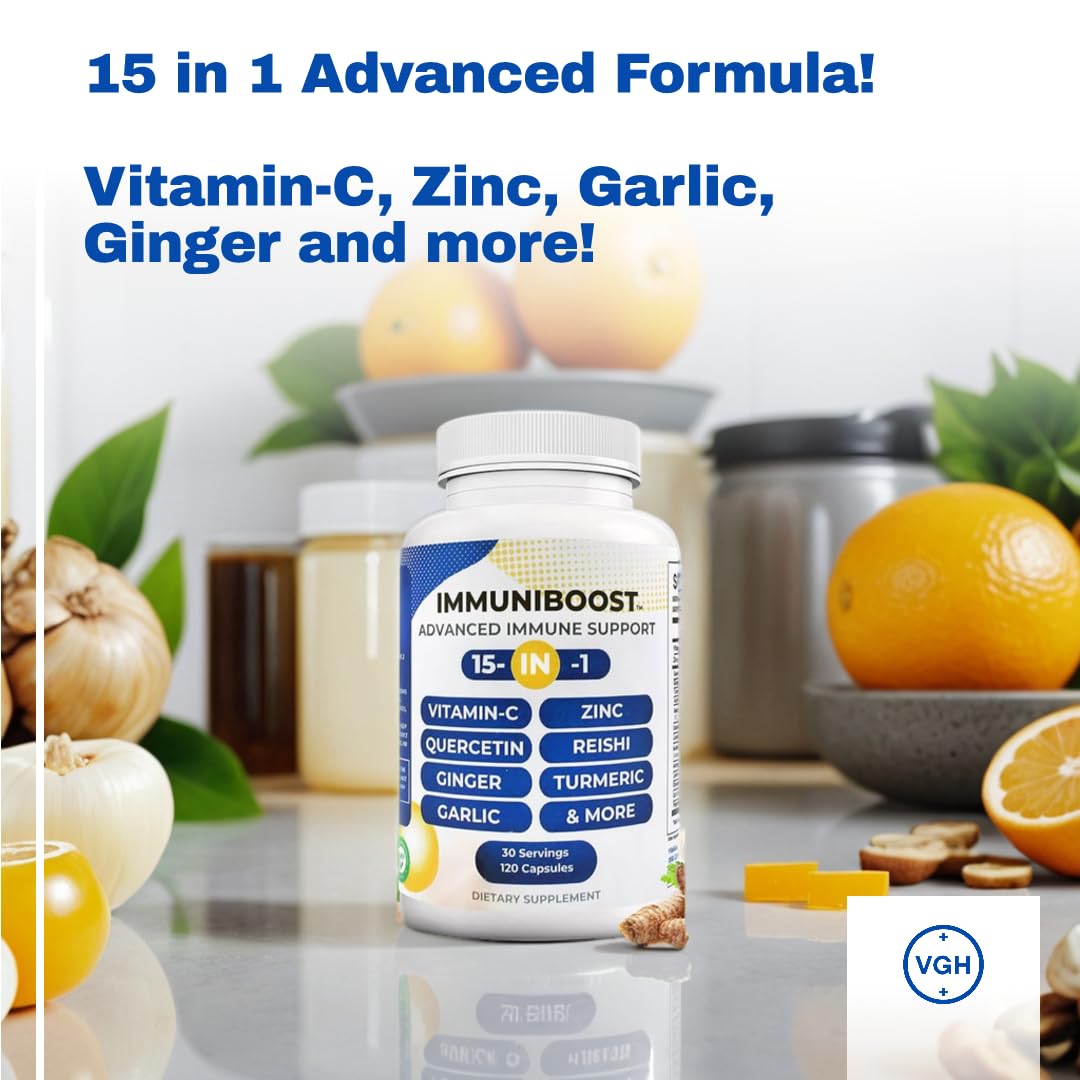 ImmuniBoost 15 in 1 Immune Support Capsules, 120 Count