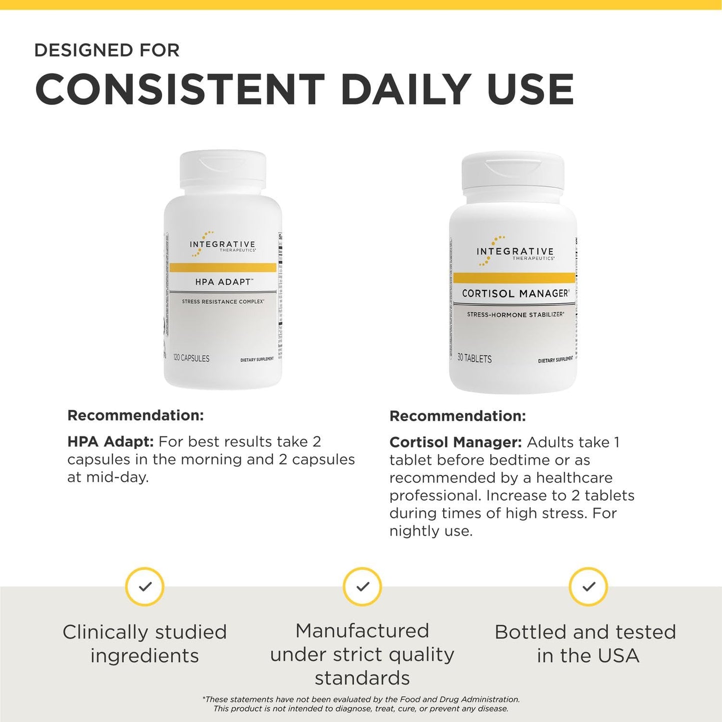 Integrative Therapeutics Cortisol Manager & HPA Adapt Tablets, 150