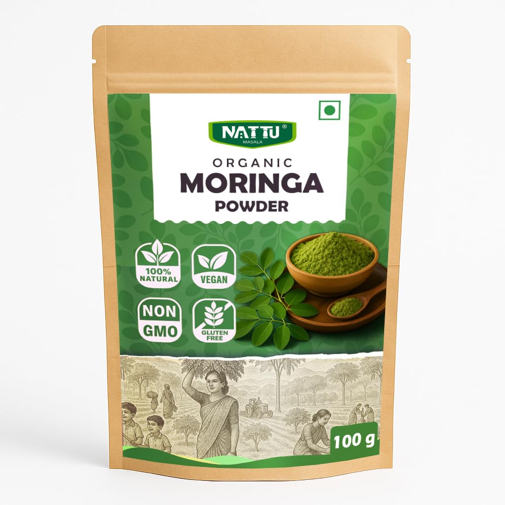 NATTU MASALA 100% Pure Moringa Leaf Powder, 3.53 Ounce