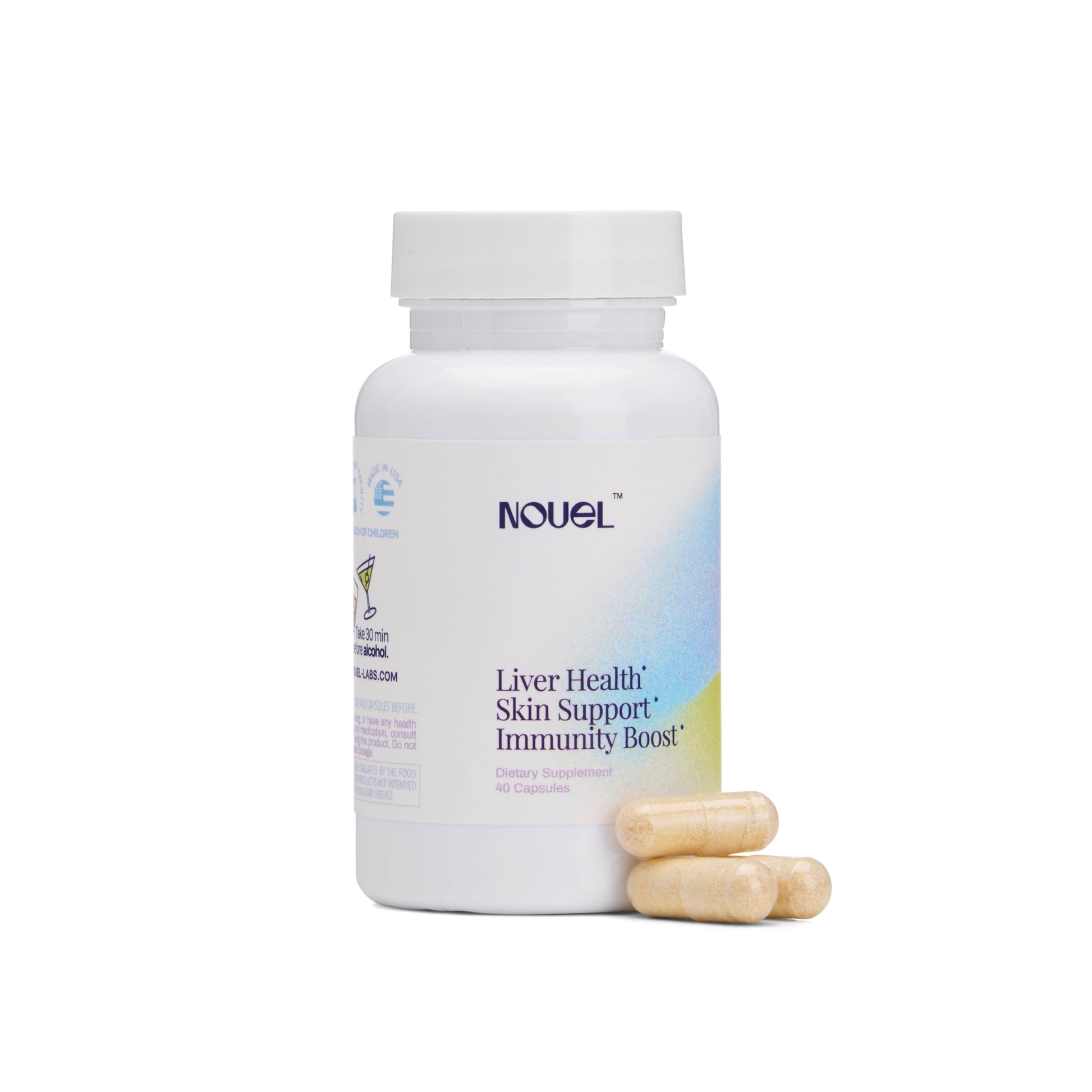 Nouel Skin + Liver + Immunity Support Recovery Supplement 40 Capsules