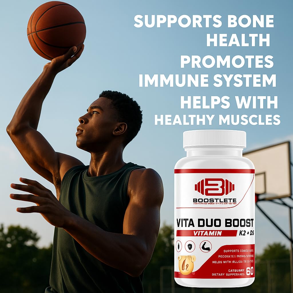 Boostlete VitaDuo Boost Vitamin D3, K2 & Calcium Supplement Capsules, 60 Capsules