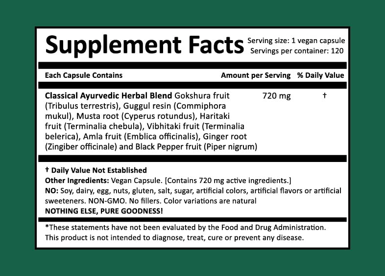 Harmony Nutraceuticals Gokshuradi Guggul - Urogenital Harmony 120 Capsules