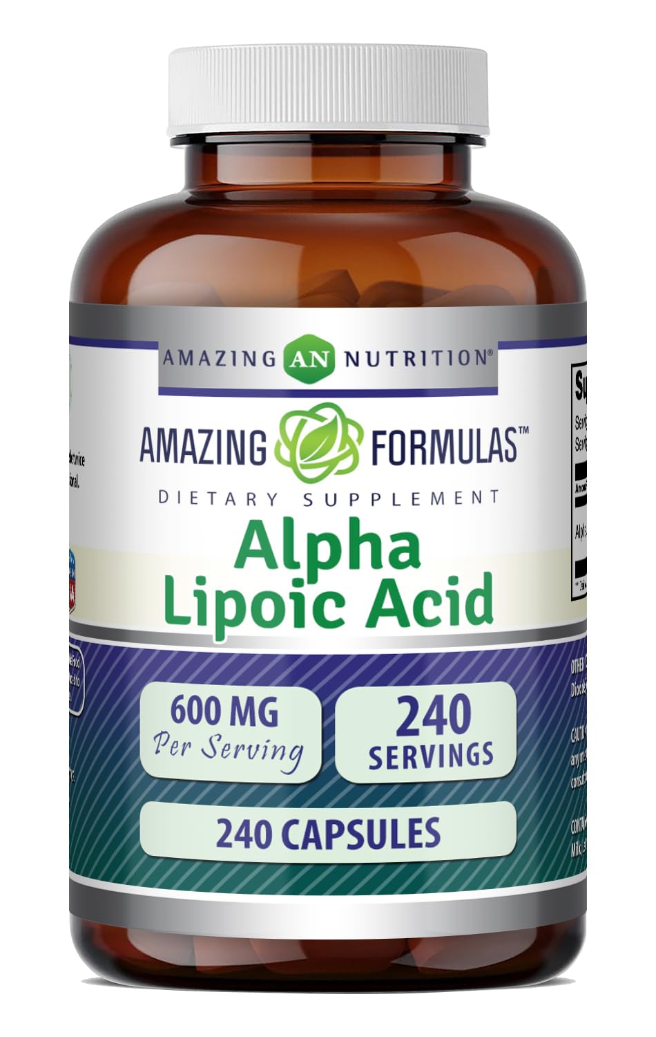 Amazing Nutrition Alpha Lipoic Acid 600 Mg Per Serving Capsules, 240 Count