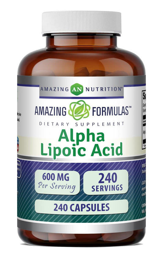 Amazing Nutrition Alpha Lipoic Acid 600 Mg Per Serving Capsules, 240 Count